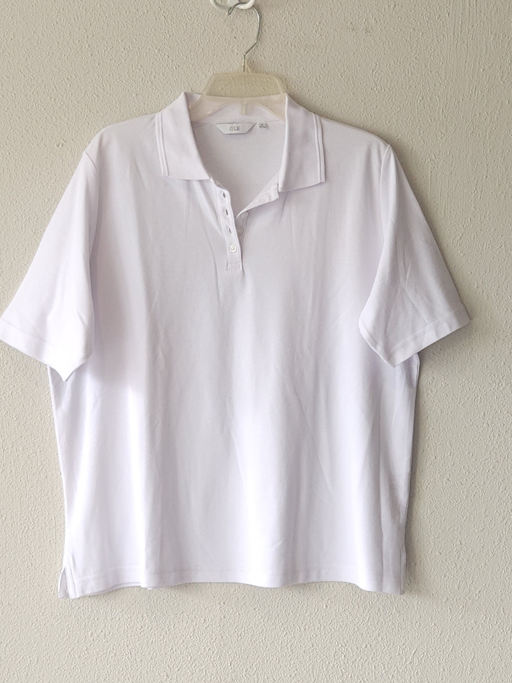 Ilse White Short-Sleeve Polo. Never Worn. PLUS SIZE 1X